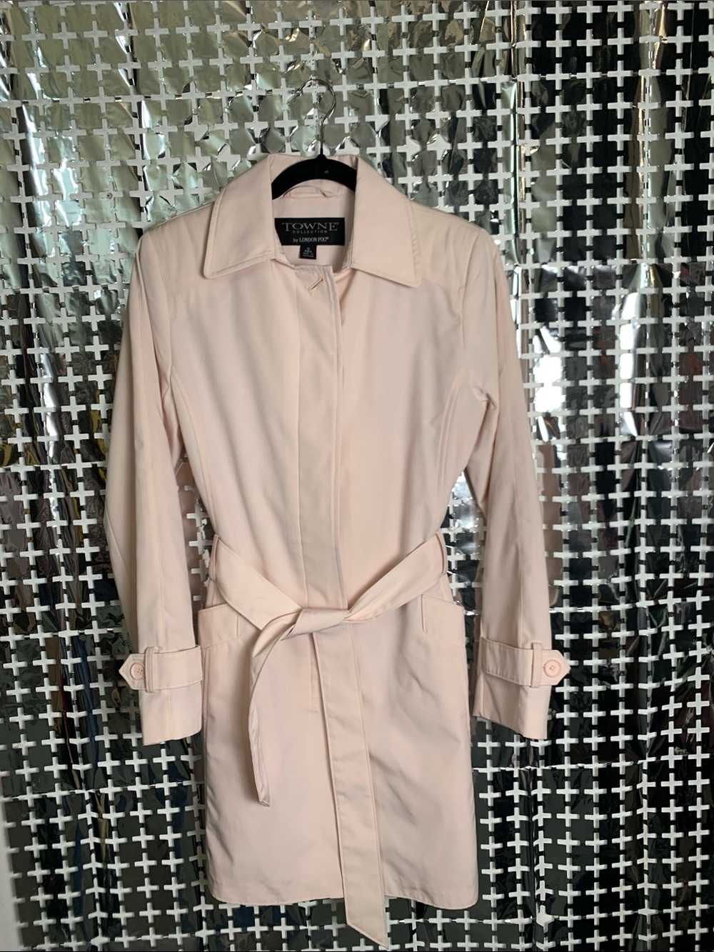 London Fog Pale Pink Belted Trench Coat